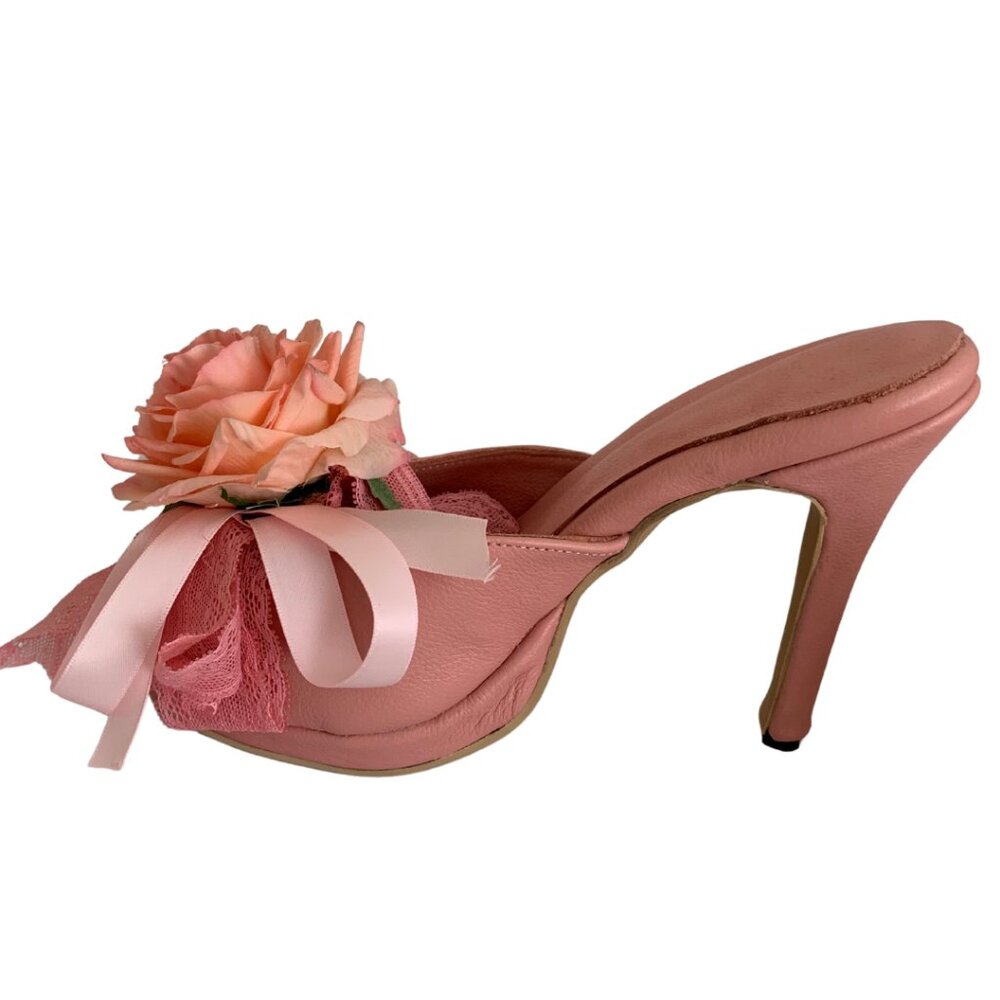 Pink Floral Lace High Heel Sandals – Romantic & Feminine - Picture 11 of 12